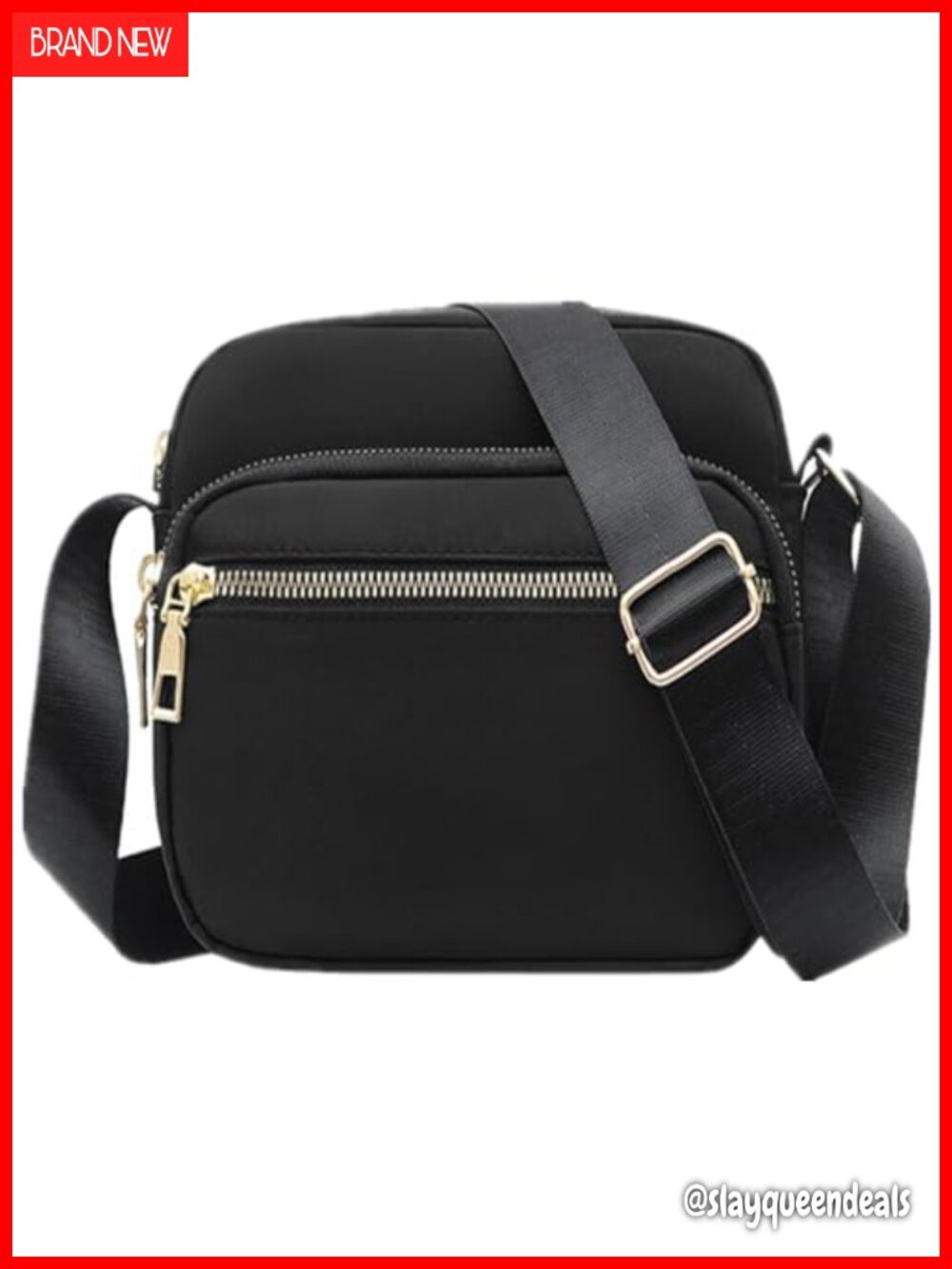 Nylon Crossbody Bag Waterproof Multi Pocket Messenger Purse